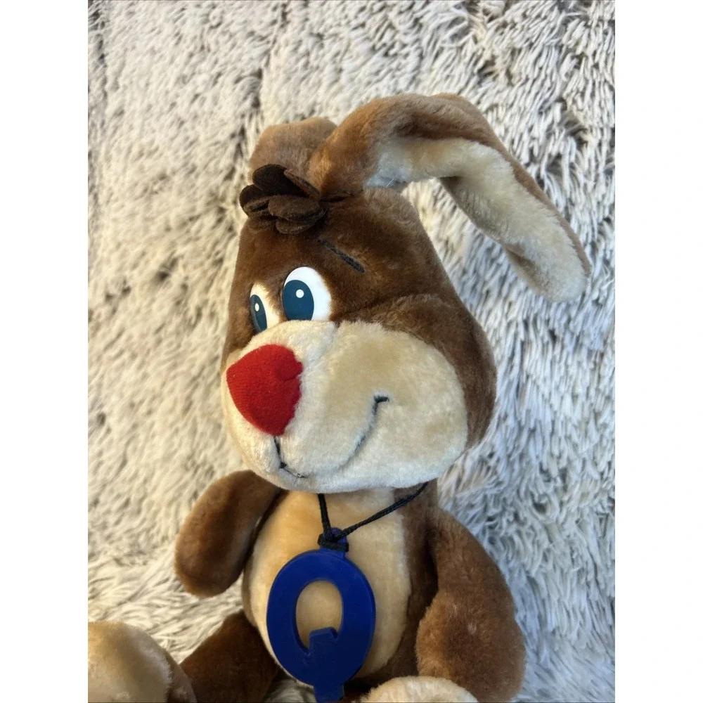 Vtg 1985 Russ Berrie Nestle‎ Quik Bunny Sitting Plush Blue 